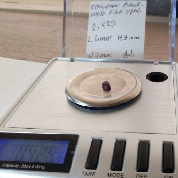 Beautiful Black Ethiopian welo fire opal 0.425 CTW - Picture 3 of 6